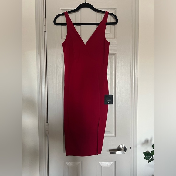 Lulus Iconic Moment Red Bodycon Midi Dress - Picture 6 of 8